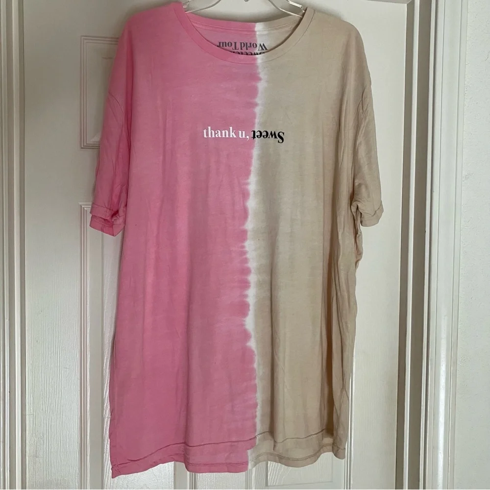 ARIANA GRANDE Sweetener Thank U Next World Tour SWT Split Color T-Shirt XL NEW - Picture 4 of 10